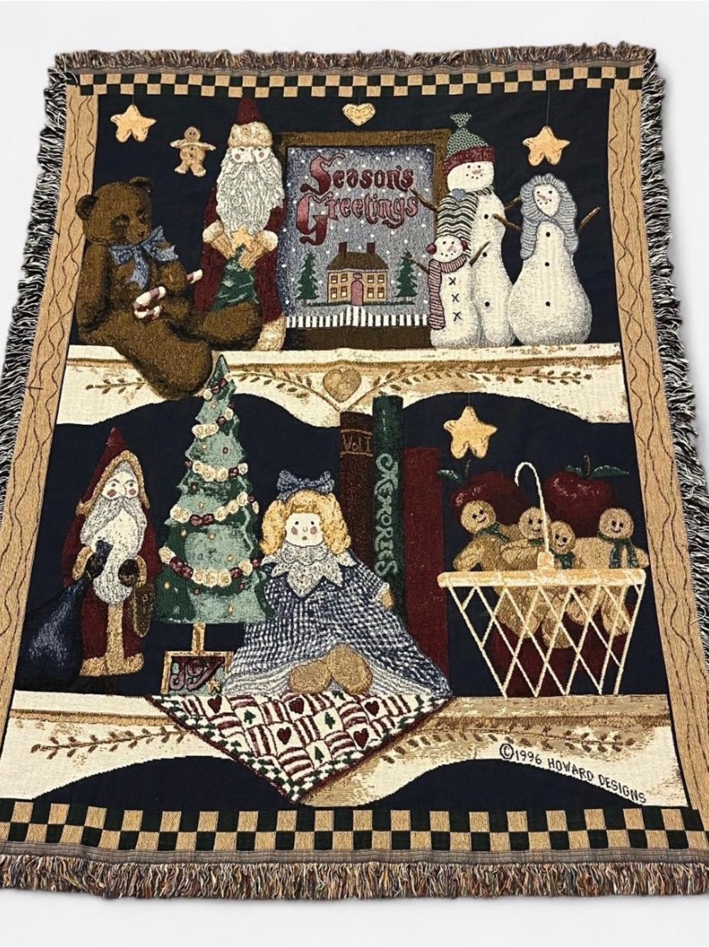 Vintage 1996 Christmas Blanket Size 50x68